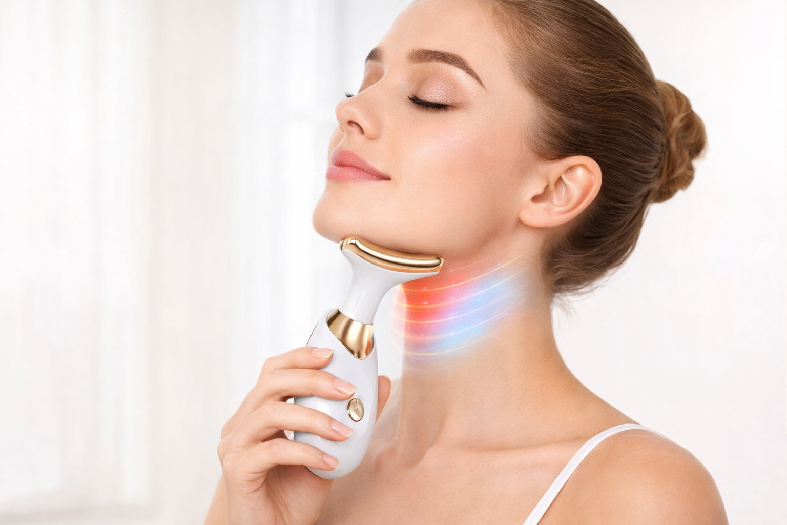 💆‍♀️✨ MASAJEADOR DE CUELLO Y PAPADA CON VIBRACIÓN      – Reafirma, Relaja y Moldea Tu Perfil Facial