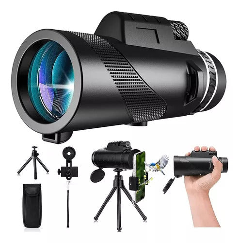 🔭📱 Telescopio Monocular 80x100 para Móvil – Visión Potente, Clara y Adaptable a Cualquier Entorno