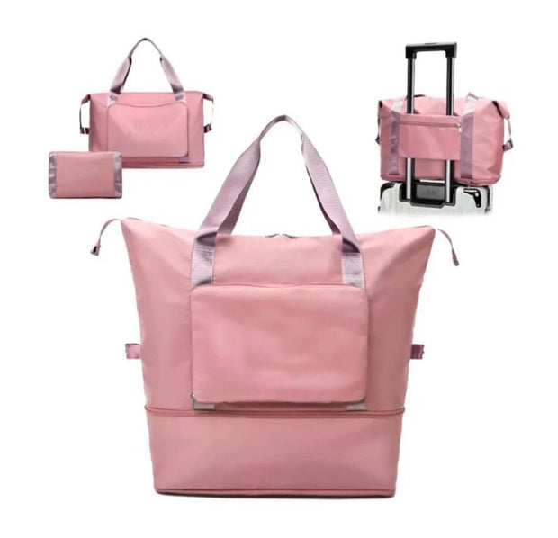 🎀🧳 Bolso Totebag Plegable Rosa – Ligero, Impermeable y de Gran Capacidad | 3 en 1
