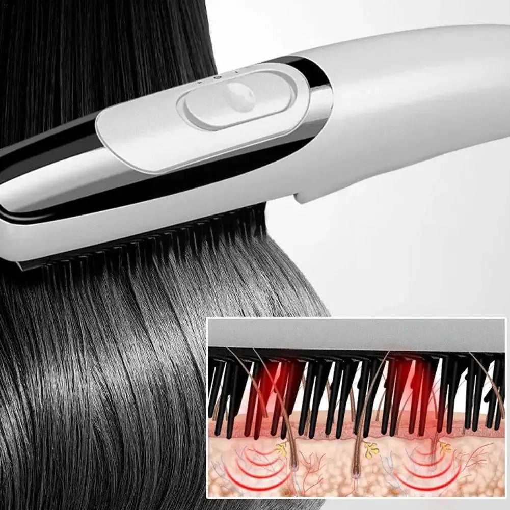 🌟 Cepillo Anticaída con Luz Infrarroja y Vibración – Estimula el Crecimiento y Fortalece tu Cabello